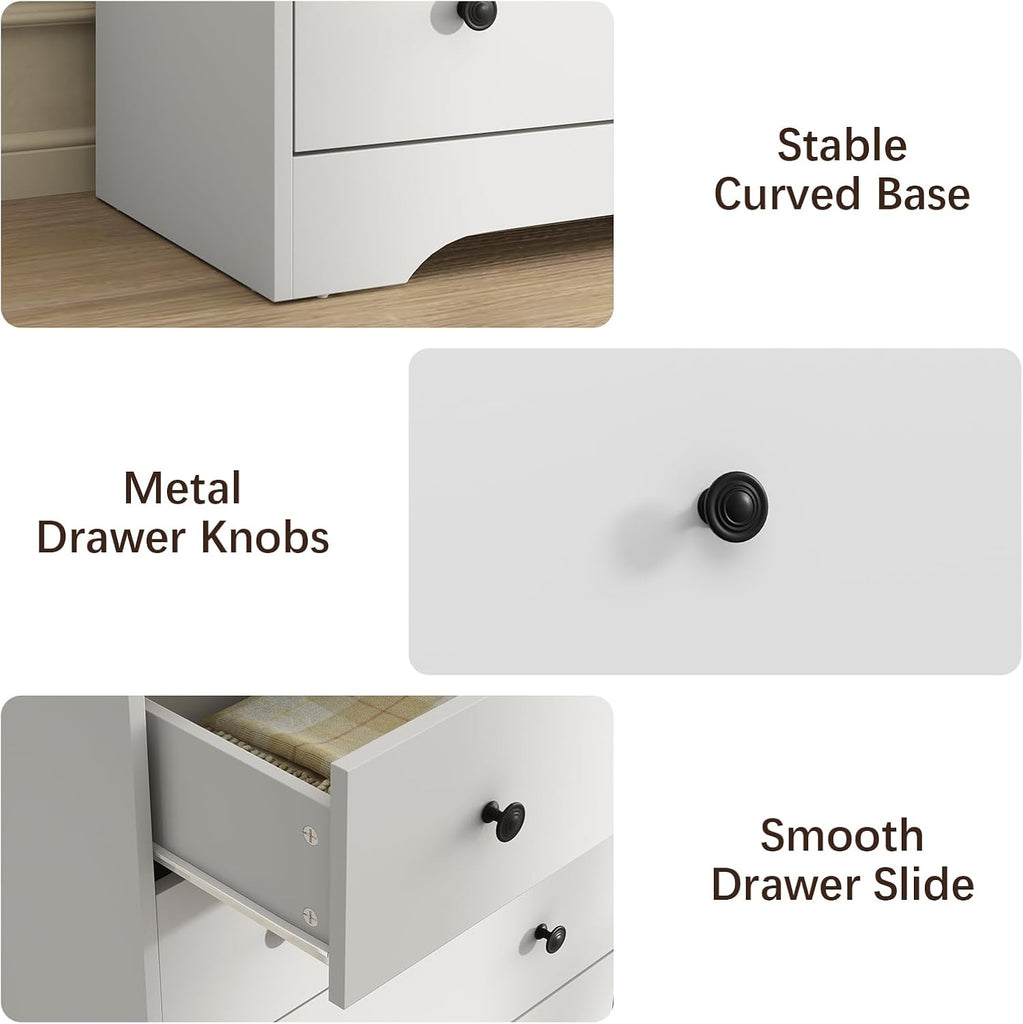 Modern 10 Drawer Dresser, 55.1" Wide Dressers & Chests of Drawers with Large Capacity Storage, Mid Century White