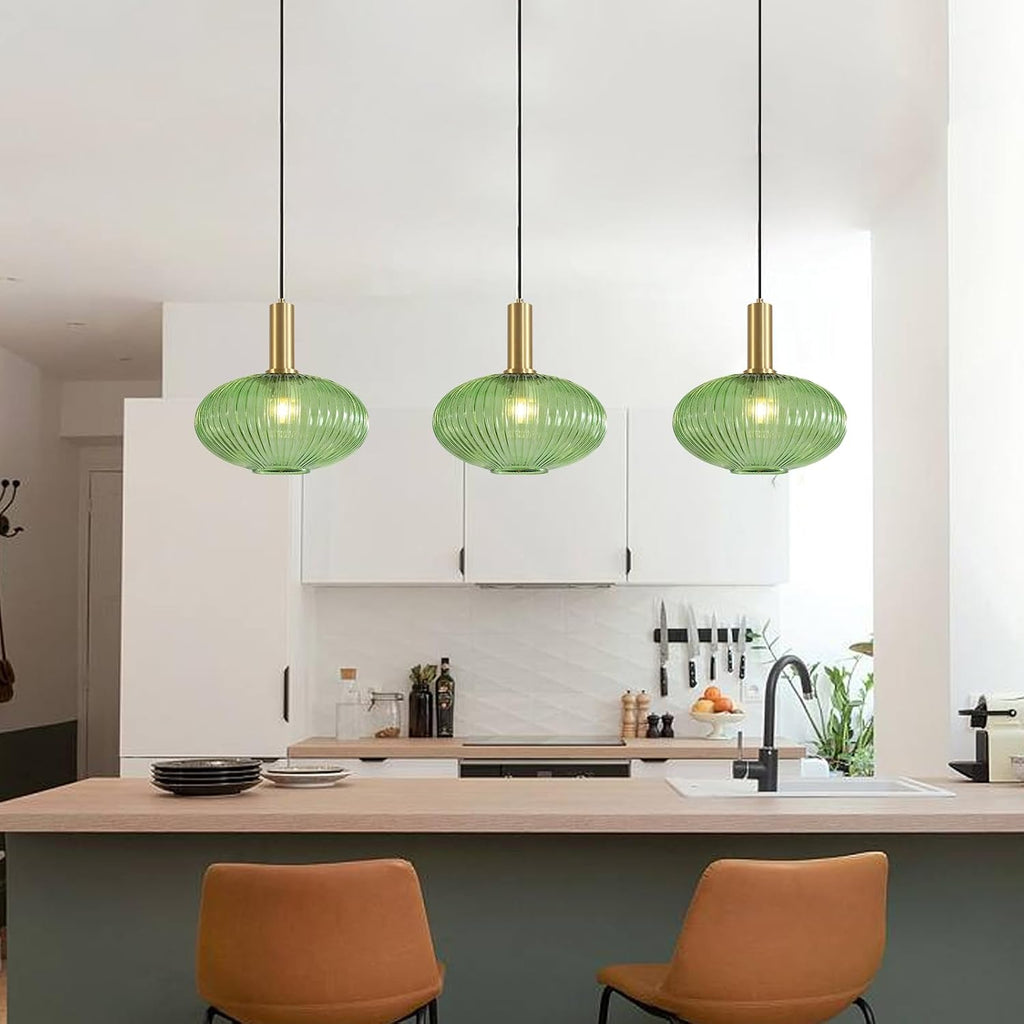 Lighting Modern Gold Globe Pendant Light Black Green Glass Bathroom Fixture Adjustable Brass Round Lights Kitchen