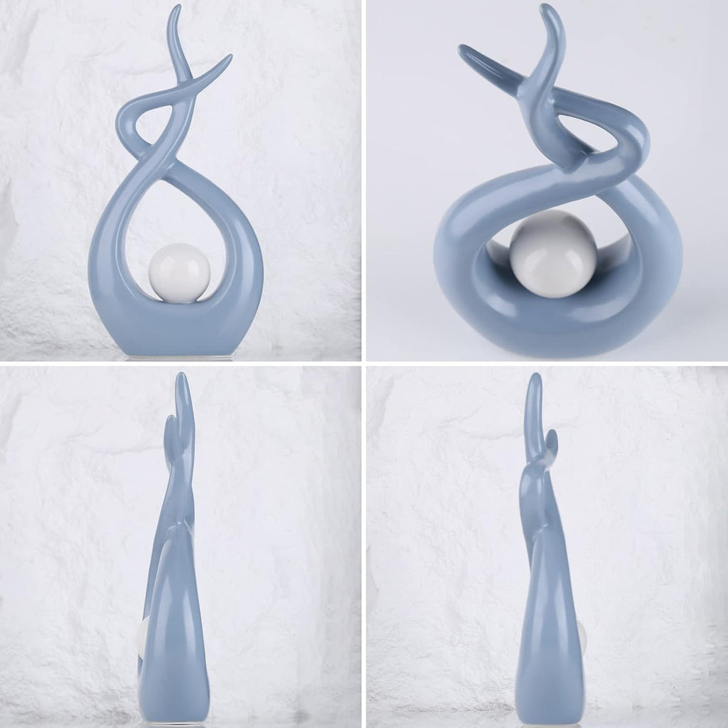 Abstract Ceramic Modern Sculpture, Knick Knacks Statues , Shelf, TV Stand, Coffee Table, Dining Room, Office