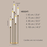Candelabra Gold Centerpiece 5 Arms Taper Candle Holder Gold Centerpiece with Acrylic Tubes for Table Decoration