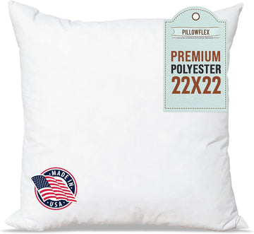 Premium Polyester Pillow Insert - 22x22 Soft Decorative Pillow