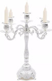 5 Head Metal Vintage Candelabra Centerpieces for Tables Retro Candlestick Holders 14.5 Inch 5 Arms Decorative Pillar