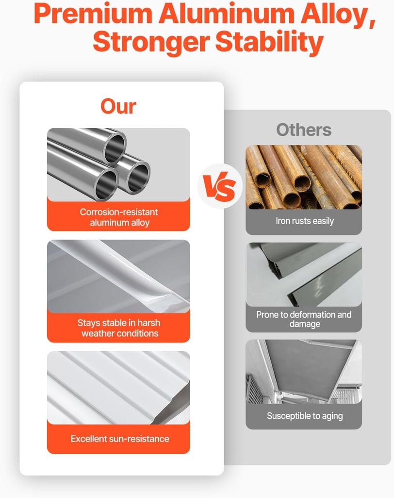 Aluminum Awning 60 x 42 in, Durable Window Awning Door Canopy, Lightweight and Stable Aluminum Awnings for Doors