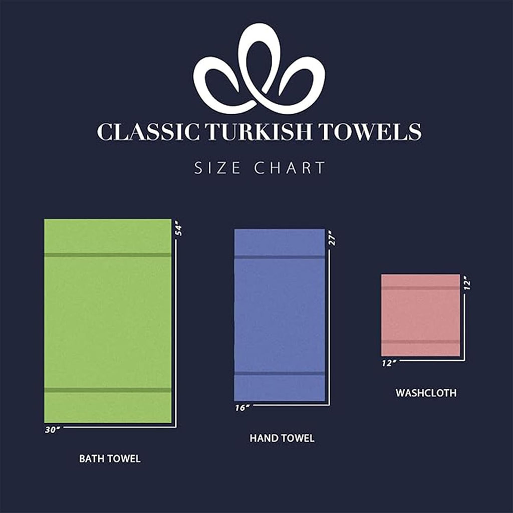 CTT - Luxury 6 Piece Towel Set, 100% Turkish Cotton, Quick Drying, Highly Absorbent & Comfy, Includes 2 Bath Towels