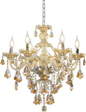 Modern K9 Crystal Chandelier Cognac 6 Lights, E12 Base Candle Crystal Pendant Lighting Fixture, Elegant Crystal Ceiling Light for Dinning Living Room Bedroom Hallway (6 Lights) A110-B09BM4DKKT