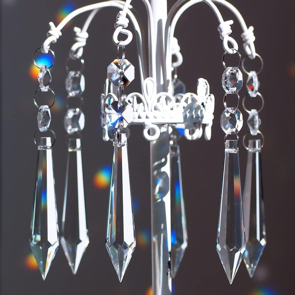 20pcs 76mm Chandelier Crystals Icicle Prisms Replacement Parts - Hanging Crystals Drop Glass Beads for Chandeliers