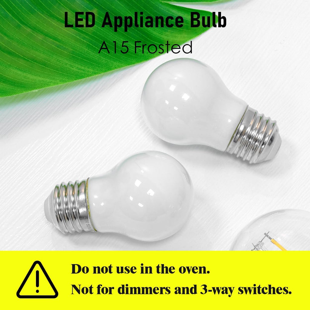 LED Appliance Bulb, 40W Equivalent, Range Hood Light Bulbs, Daylight White 5000K, 5W 500 Lumens, Non-Dimmable, E26 (Pack Of 2)