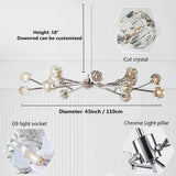 Modern Sputnik Chandelier Chrome 18-Light Crystal Pendant 43" LED Ceiling Light Pendant, Cut Crystal with G9 LED Bulbs (Chrome) A116-B09FSZHSNX
