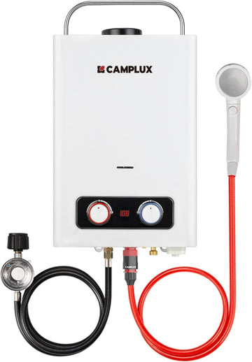 Pro 6L Portable Tankless Water Heater, Mini Sized Outdoor Propane Gas Water Heater with Portable Handle