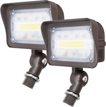 25W LED Flood Lights Outdoor, Dusk to Dawn Security Light, with Anti-Glare Guard, 120V 5000K 2750LM Waterproof