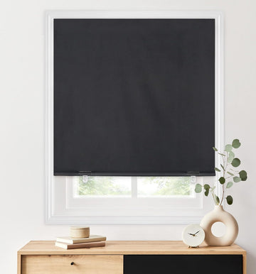 100% Blackout Roller Shades, No Tools No Drill Cordless Blinds for Windows, Thermal Insulated UV Protection Privacy