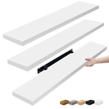 Floating Shelves for Wall Storage (35 Inch, 3 Pack, White)