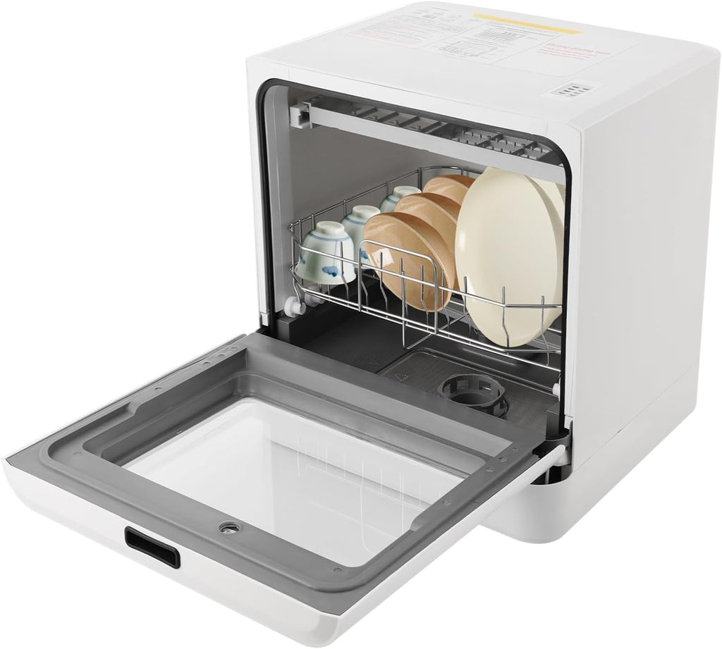 Countertop Dishwasher 800W Portable Mini Dishwasher 6.8L/1.8 Touch Controls Gallon Portable Dishwasher Countertop with 360° Rotating Spray for Apartment RV Dorms