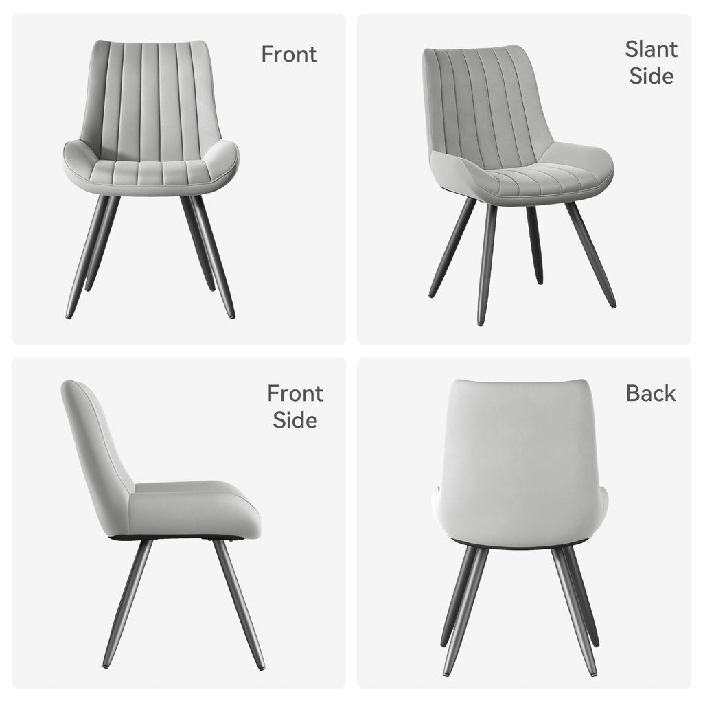 Dining Chairs Set of 6, Mid Century Modern Kitchen Chairs with Soft Cushion, Comfortable Upholstered Fabric Dining