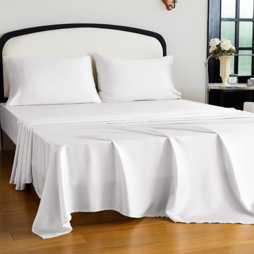 Queen Size Tencel Lyocell Cooling Sheets, Silky Soft Sheet Set with 16 Inch Deep Pocket, Breathable Eucalyptus