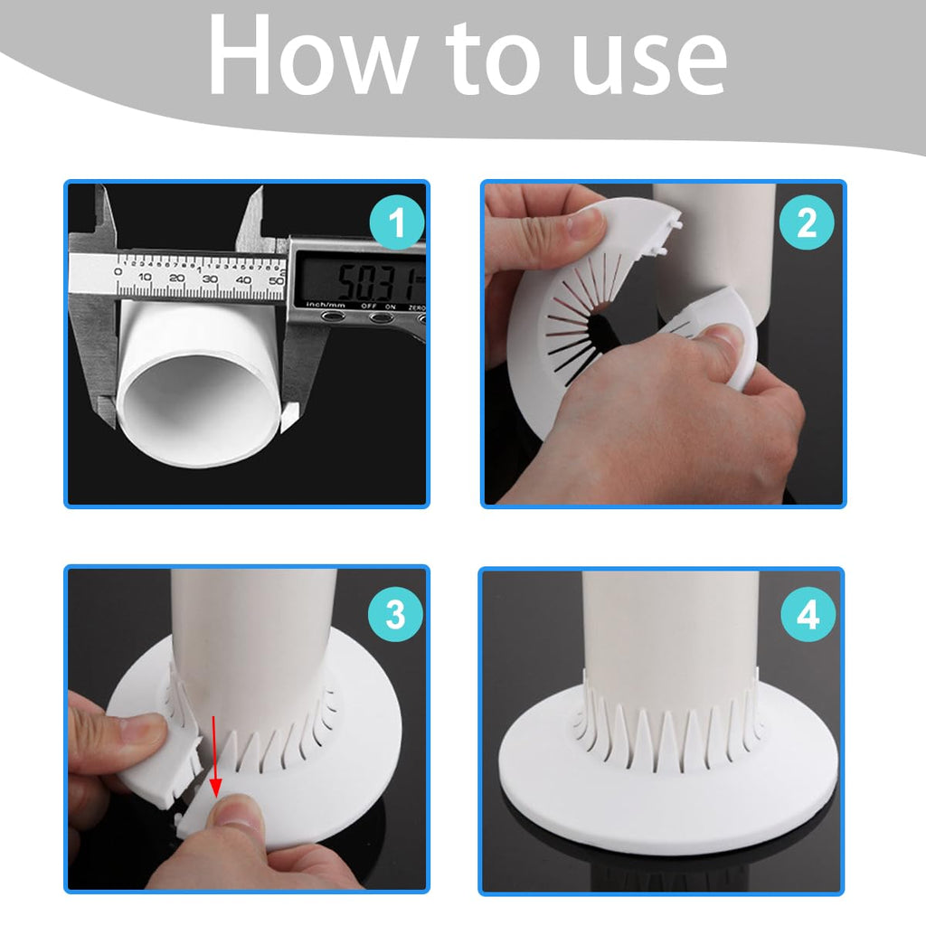 Plumbing Cover Plates Larger Trim Rings Plastic Radiator Escutcheon Water Pipe Cover Collars(2.36-3.0inch, White)