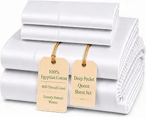 800 Thread Count Queen Sheet Set,Egyptian Cotton Sheets Queen Bed Set