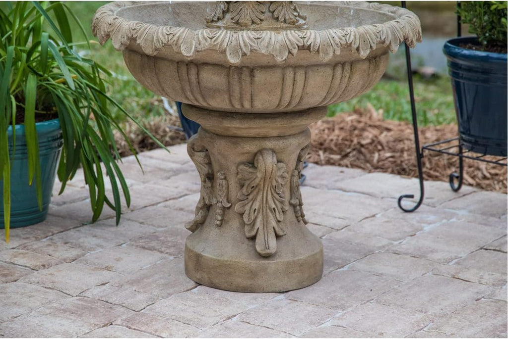 Ibiza Classic Outdoor Floor Fountain, Sandstone, 45 Inch Height, 25.5 Inch Width, 25.5 Inch Depth