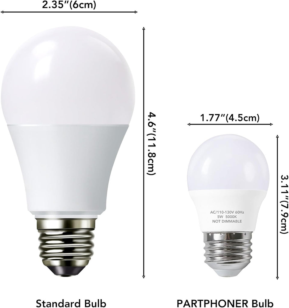 5W LED Refrigerator Light Bulbs 40 Equivalent, A15 Small Applicance Light Bulb E26 Medium Base, 120V Waterproof