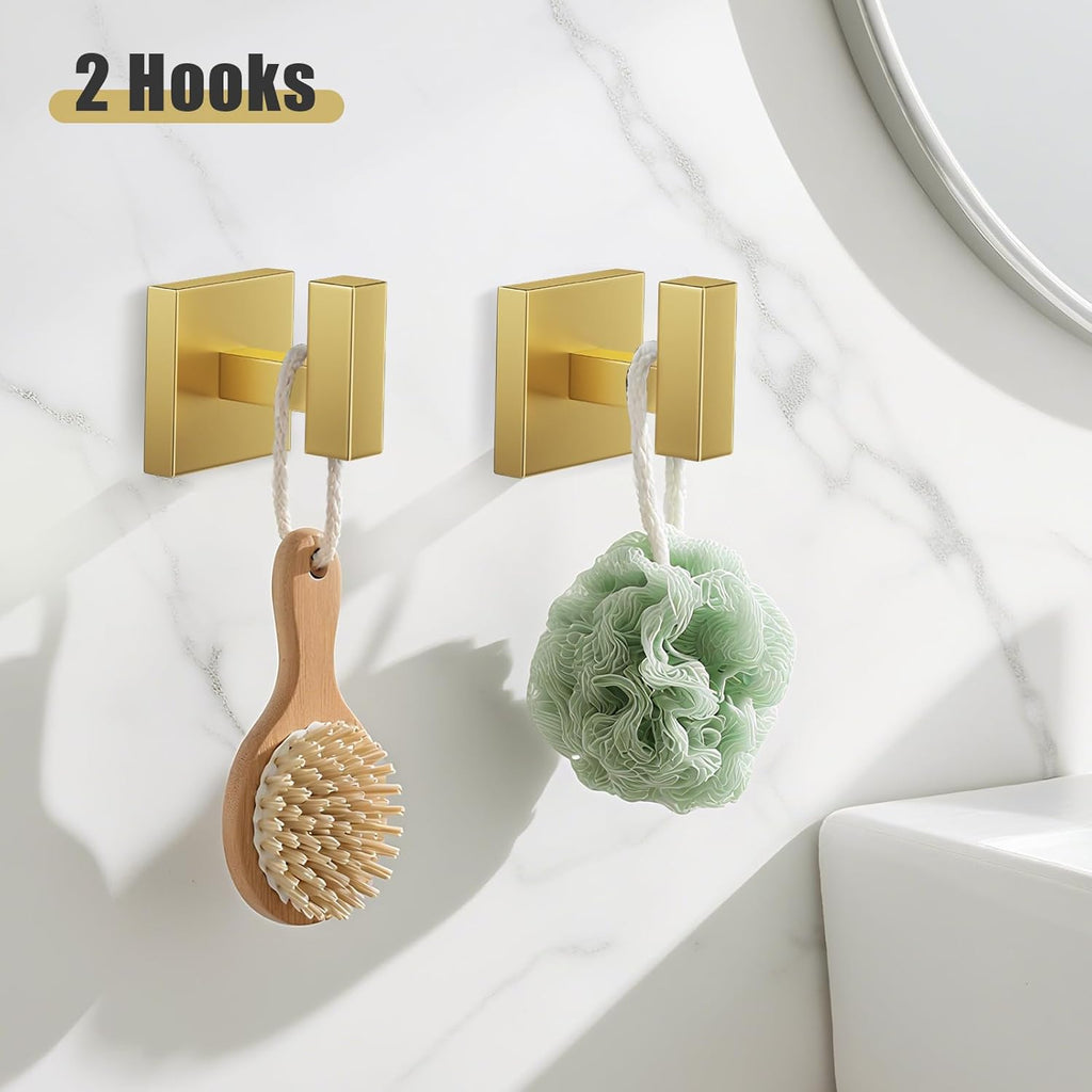 5-Pieces Brushed Gold Bathroom Hardware Accessories Set Stainless Steel Bathroom Towel Bar Set Towel Holder Set