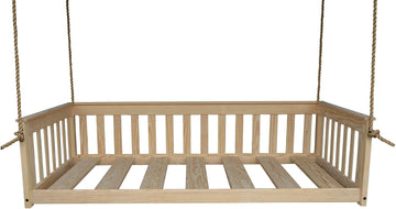 VersaLoft Amish-Made Pine Twin Mission Swingbed with Rope, Unfinished
