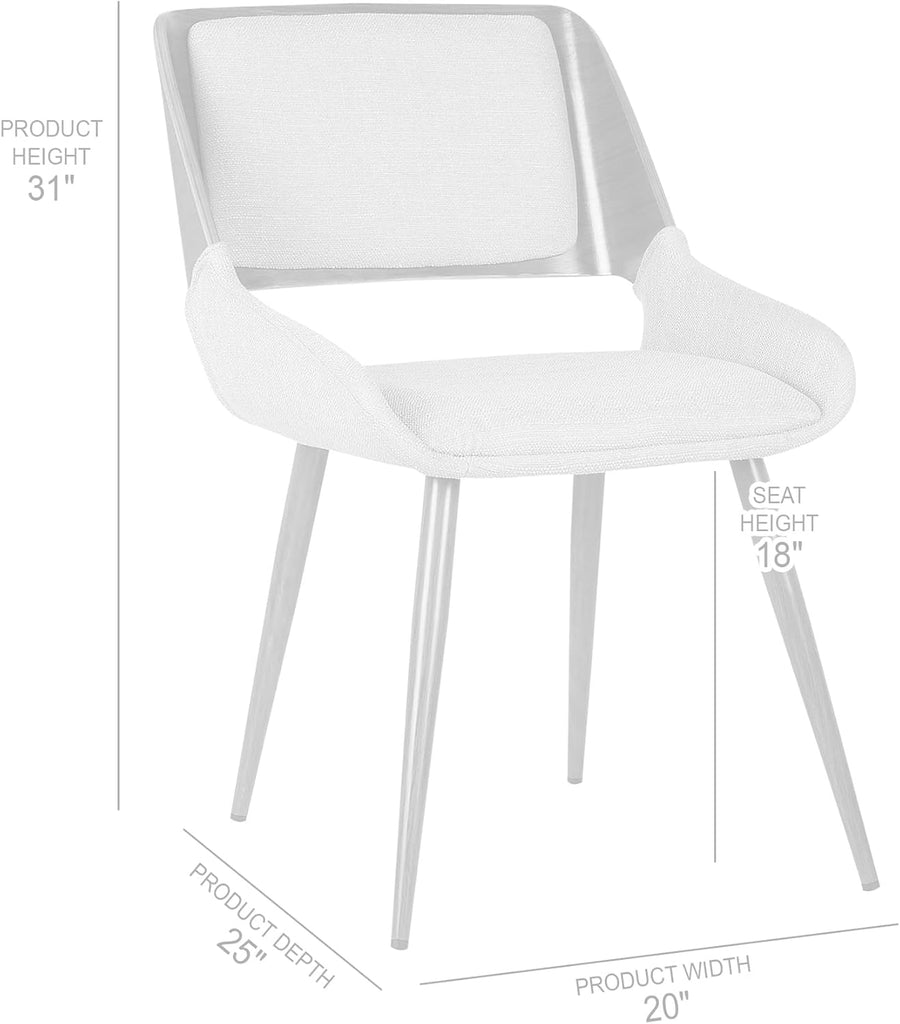 Mid-Century Dining Chair Walnut Finish and Gray Fabric