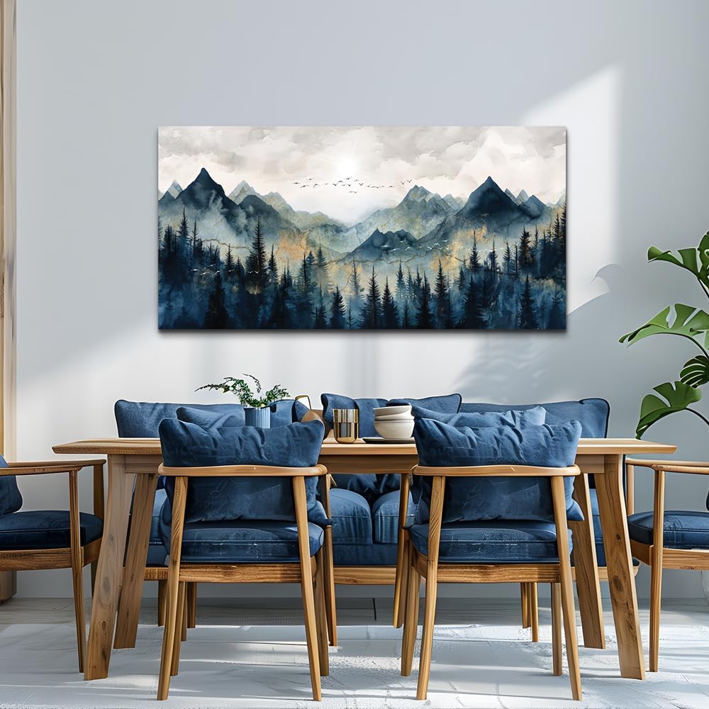 Canvas Wall Art Wall Decorations Modern Office Wall Decor Abstract Watercolour Painting Mountain Landscape Pictures