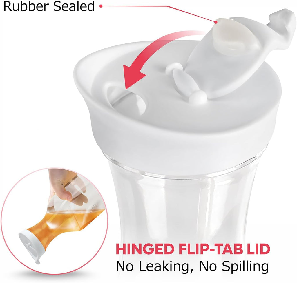 [50 oz - 4 Pack] Plastic Carafe with Lid, Large Capacity Square Base - Clear Pitcher with Flip Top Lid, Easy-Pour