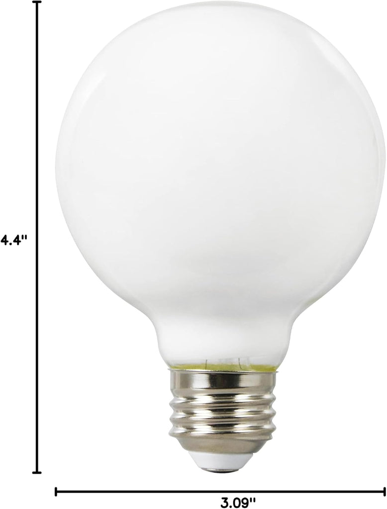 G25 Globe Décor LED Light Bulb, 60W Equivalent Efficient 5W, 10 Year, Non-Dimmable, 500 Lumens, 2700K, Soft White