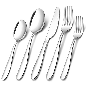 40-piece Silverware Set for 8, Stainless Steel Flatware Cutlery Set, Kitchen Utensil Tableware sets Include Spoon