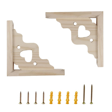 2PCS Wooden Shelf Brackets,6 Inch Wall Mount Natural Wood Bracket