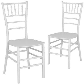 2 Pack White Resin Stacking Ballroom Chair