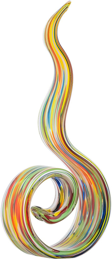 Hand Blown Glass Sculptures 11.4 in H Abstract Art s Murano-Style Home Decor Coffee Tables TV Stands