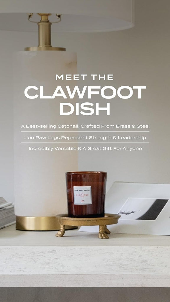 Round Clawfoot Dish - by Home Collection - Gold - Decor, Candles, Jewelry, Perfume, Cosmetics, and Coffee Table