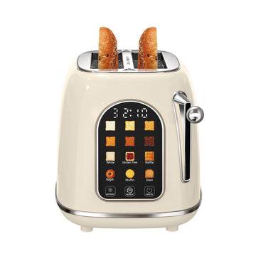 Toaster 2 Slice, Touch Screen Wide Slot Retro Toaster For Breads Bagel Muffin Waffle, House Warming Gift New Home