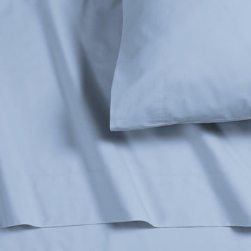 Cotton Percale Twin Bed Sheet Set, Danielle Paisley Blue