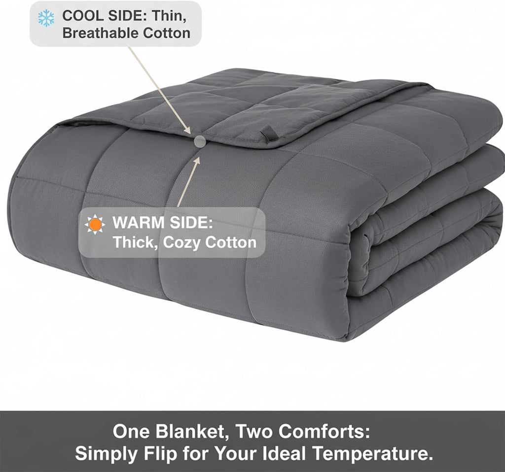 Weighted Blanket 5lbs 41"x60" for Adults and Teens, Heavy Throw with Premium Glass Beads for Napping, Machine