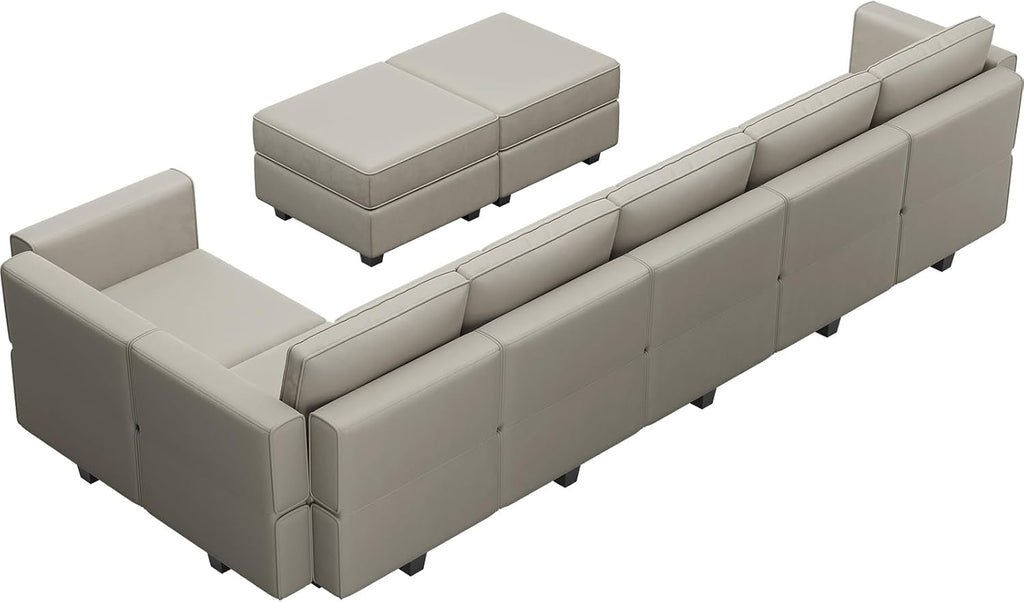 Oversized Modular Sectional Sofa L Shaped Couch Set with Reversible Chaise Convertible L Shape Sectional Sofa Grey