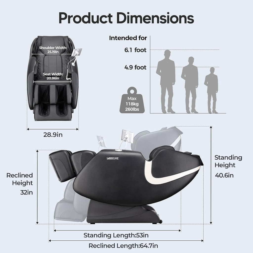 2026 Massage Chair Full Body, AI APP Control Shiatsu Zero Gravity Massage Chair with Foot Roller, Back Calf Heated
