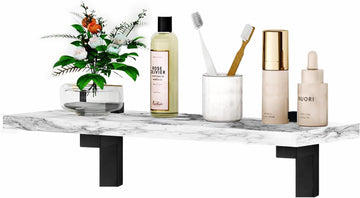 Bathroom Floating Shelves, Marble Stone Wall Mount Shelf Organizer , Wall Decor,Kitchen Storage