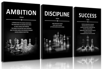 Motivational Wall Decor Inspirational Office Canvas Wall Art Quotes Prints Artwork Success Ambition Discipline