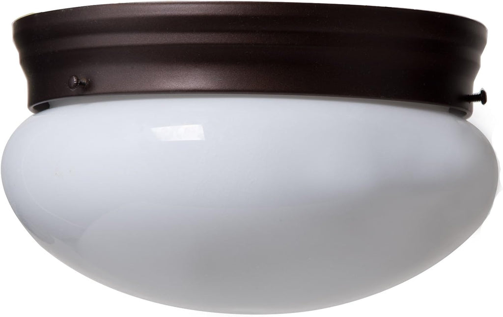 Dimmable Round Ceiling Light Fixture, (2) W Medium A19/CFL Lamp, Bronze