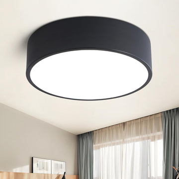 Dimmable Modern LED Flush Mount Ceiling Light Fixture,5CCT,11.8 in | Matte Black Round Lights Fixtures, 2700-6000K