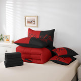 King and Queen Crown Bed in a Bag Queen Comforter Set 7 Piece,Her King and His Queen Bedding Set,Romantic Valentine's