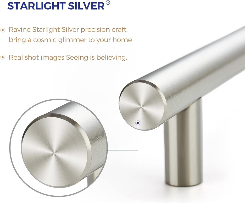 20 Pack 5" Cabinet Pulls Brushed Nickel Stainless Steel Kitchen Drawer Cupboard Pulls Cabinet Handles 5" Length with 3"