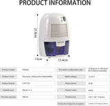 Small Dehumidifier,12V3A adapter，1200 Cubic Feet (215 sq ft) Portable Mini Dehumidifier Quiet Use for High Humidity in