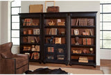 Hartford Wood Bookcase in Two Tone Distressed Black