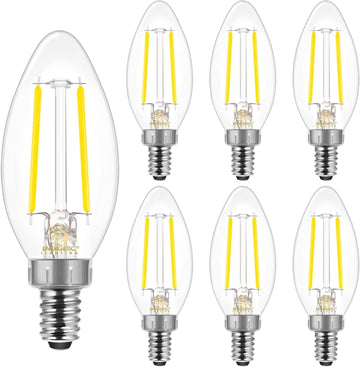 LED E12 Candelabra Bulb B10 B11, Daylight 5000K, 60 Watt Equivalent Chandelier LED Edison Type B Light Bulb