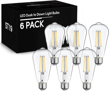 Dusk to Dawn ST19 LED Light Bulbs Outdoor, 2700K