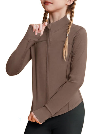 Girls Zip Up Athletic Jacket Lightweight Jackets Kids Sweatshirts